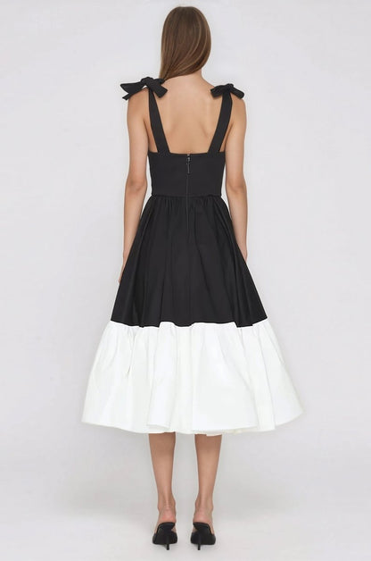 Catalina Midi Dress – Black/Beige (Final Sale)