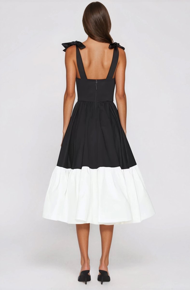 Catalina Midi Dress – Black/Beige (Final Sale)