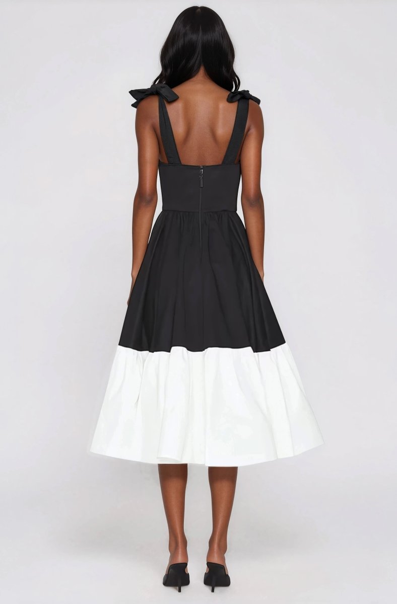 Catalina Midi Dress – Black/Beige (Final Sale)