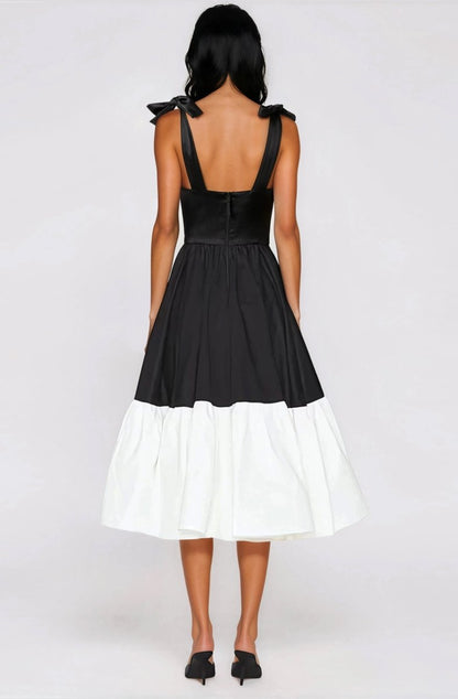 Catalina Midi Dress – Black/Beige (Final Sale)