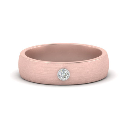 Brushed Mens Solitaire Promise Band