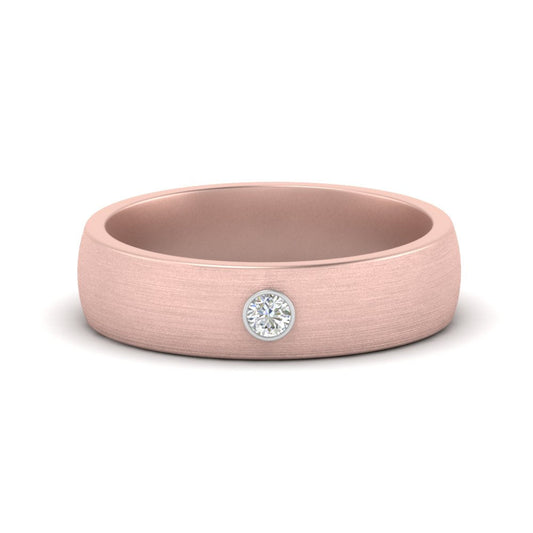 Brushed Mens Solitaire Promise Band