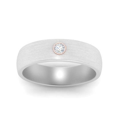 Brushed Mens Solitaire Promise Band