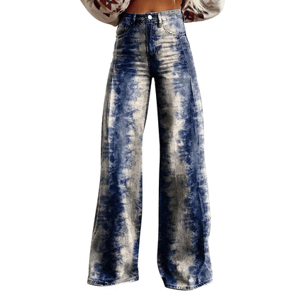 Trendy Flared Denim Jeans Made From Pure Cotton For Women