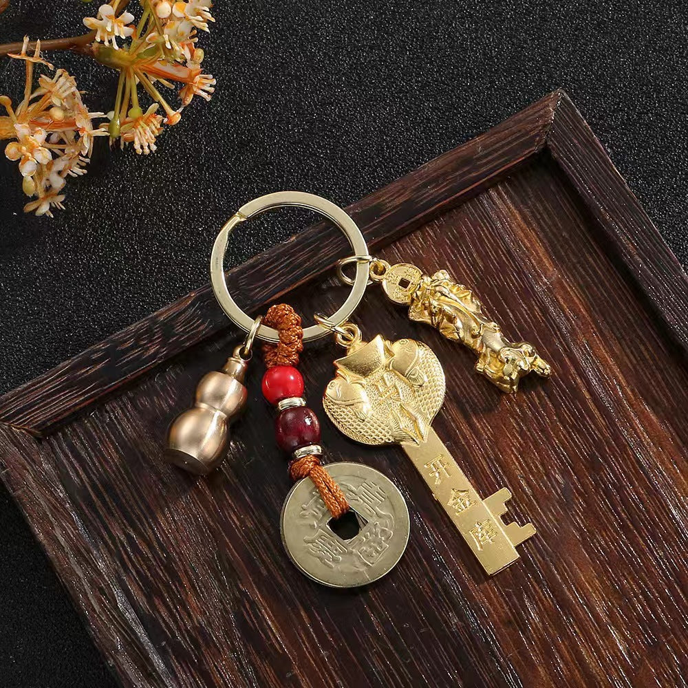 Alloy Five Blessing Men's And Women's Bag Car Key Pendant