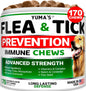 Flea and Tick Prevention for Dogs Chewables 170 Treats Natural Dog Flea and Tick Treatment Chewable Flea and Tick Chews for Dogs Soft Oral Flea Pills for Dogs All Breeds & Ages Made in USA