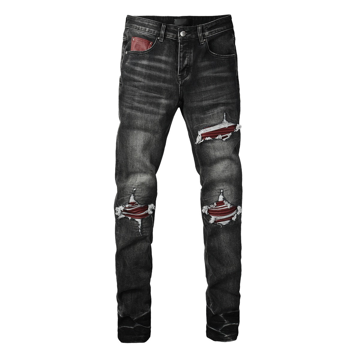 Fashionable Mens Washed Distressed Ripped Jeans