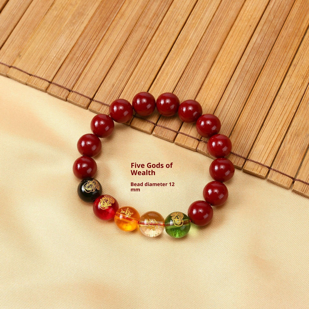 New Five Gods Of Wealth Cinnabar Bracelet Lucky Beads