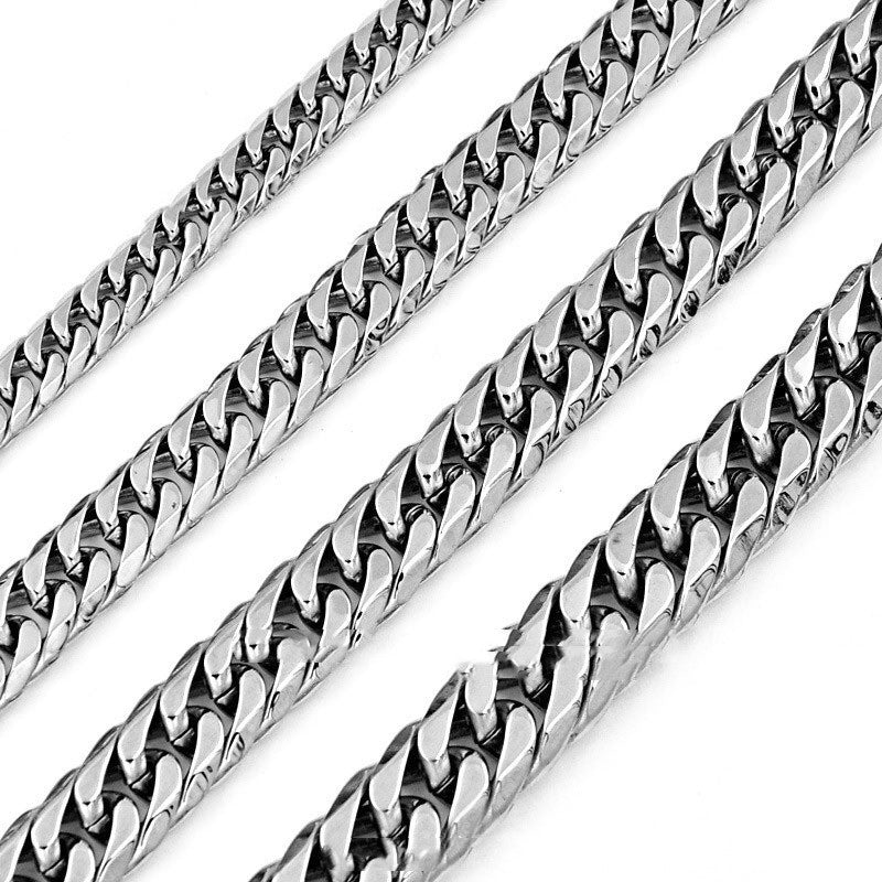 Titanium Steel Men's Cuban Link Chain Stainless Steel