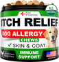 Dog Allergy Chews   Itch Relief for Dogs   Dog Allergy Relief   Anti Itch for Dogs   Dog Itchy Skin Treatment   Dog Allergy Support   Hot Spots   Immune Health Supplement   Made in USA   120 Treats