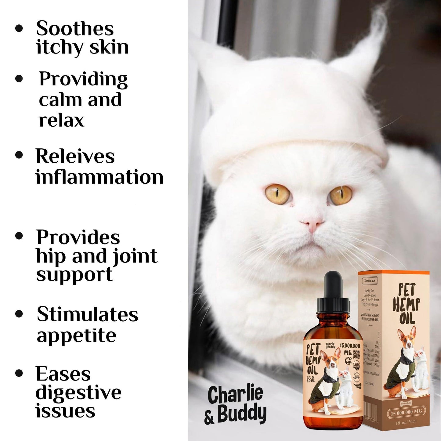 Charlie Buddy   Hеmp Oil for Dogs Cats   Hiр and Jоint Suppоrt and Skin Hеalth