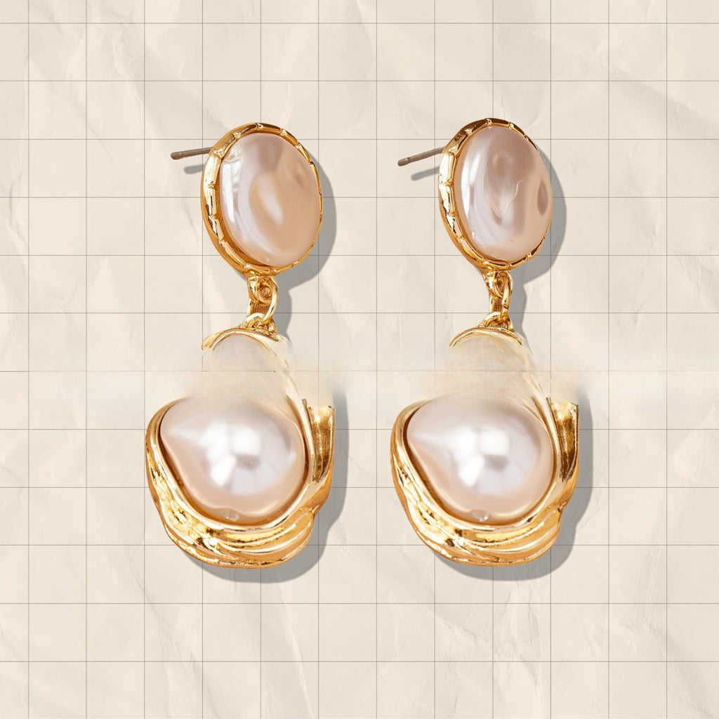 Korean Style Elegant Fashion Baroque Pearl Earrings