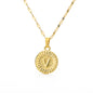 English Alphabet Disc Necklace Women And Men