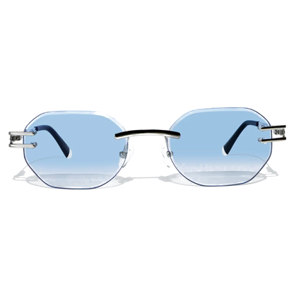 Carter Bleu 54mm Rimless Sunglasses | Blue