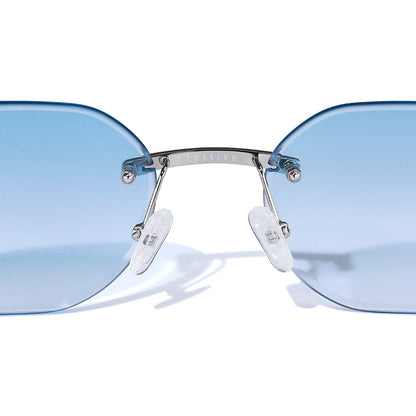 Carter Bleu 54mm Rimless Sunglasses | Blue