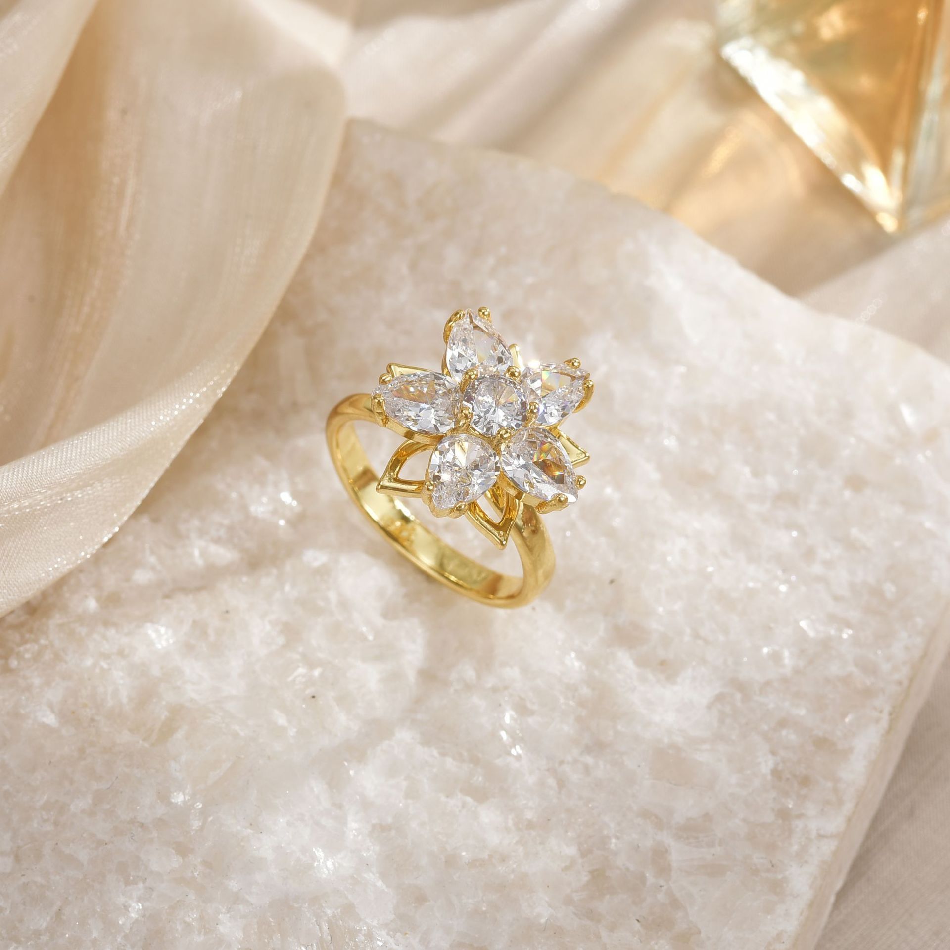 Temperament Wild Affordable Luxury Copper Plating 18K Gold Ring