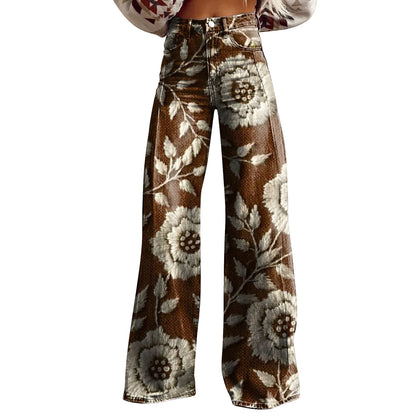 Trendy Flared Denim Jeans Made From Pure Cotton For Women