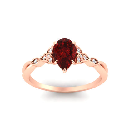 Celtic Knot Pear Shaped Colored Ring