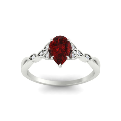 Celtic Knot Pear Shaped Colored Ring