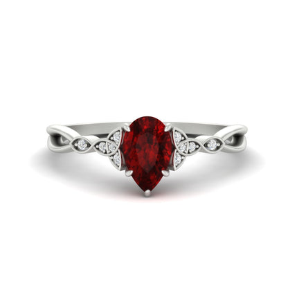 Celtic Knot Pear Shaped Colored Ring