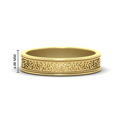 Celtic Mens Gold Band Rings