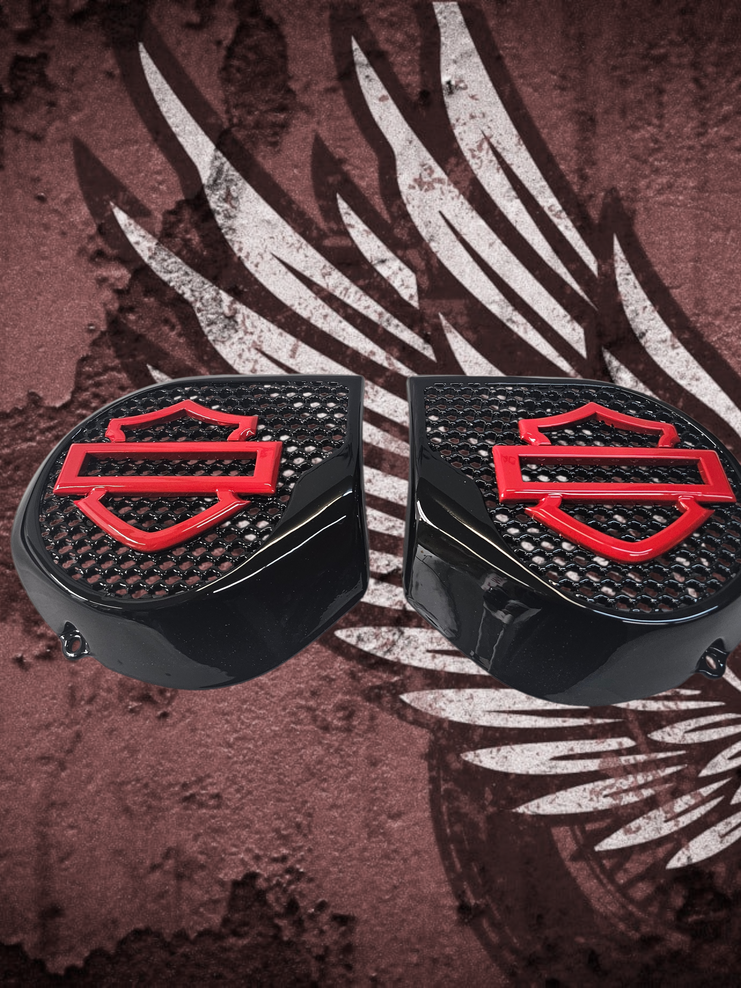 23.5+ Harley inner 3D shield speakers grill covers set