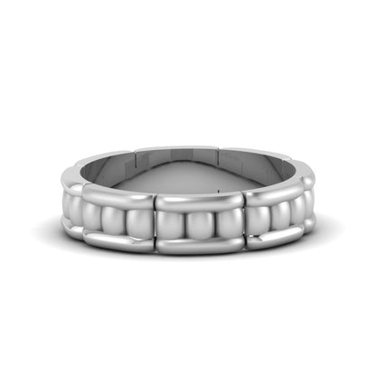 Grooved Gold Wedding Band for Men