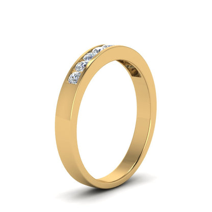Channel 9 Stone Mens Wedding Ring