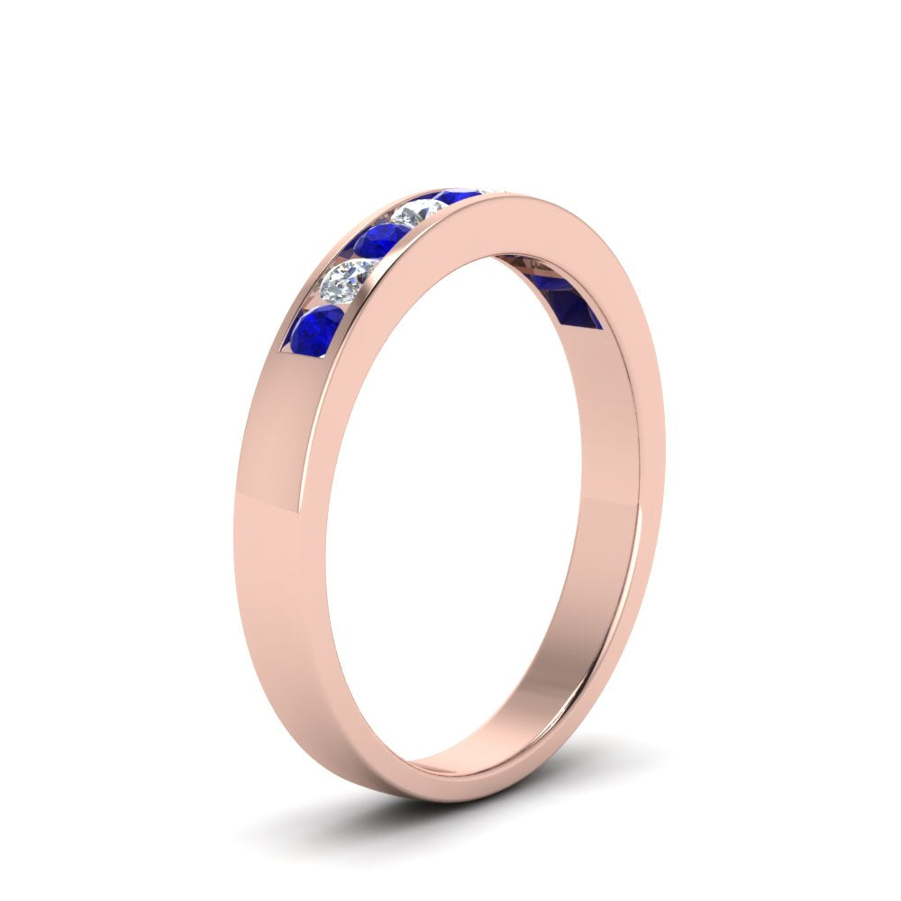 Channel 9 Stone Mens Wedding Ring