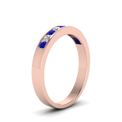 Channel 9 Stone Mens Wedding Ring