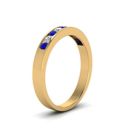 Channel 9 Stone Mens Wedding Ring