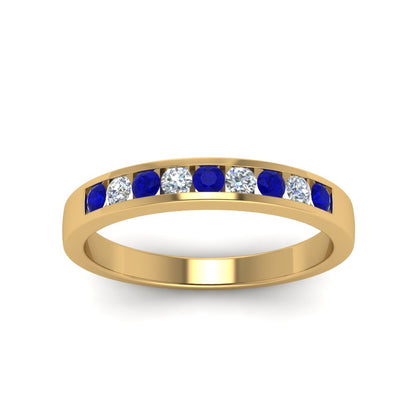 Channel 9 Stone Mens Wedding Ring