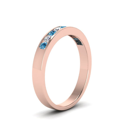 Channel 9 Stone Mens Wedding Ring