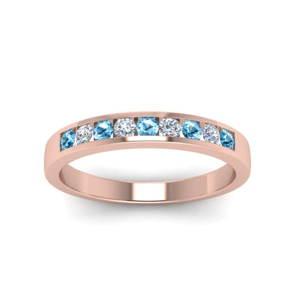 Channel 9 Stone Mens Wedding Ring