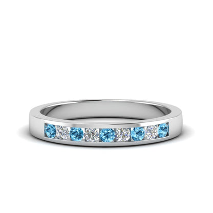 Channel 9 Stone Mens Wedding Ring