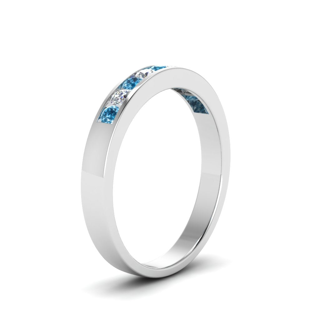 Channel 9 Stone Mens Wedding Ring
