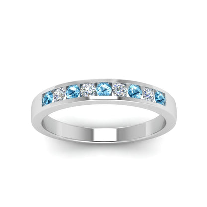 Channel 9 Stone Mens Wedding Ring