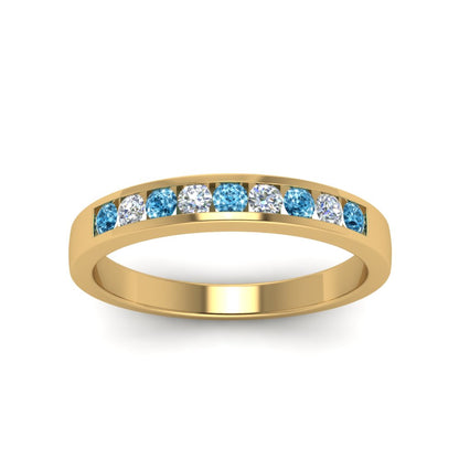 Channel 9 Stone Mens Wedding Ring