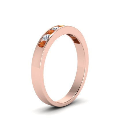 Channel 9 Stone Mens Wedding Ring