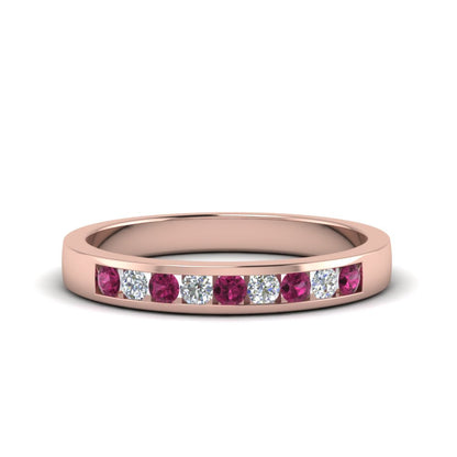 Channel 9 Stone Mens Wedding Ring