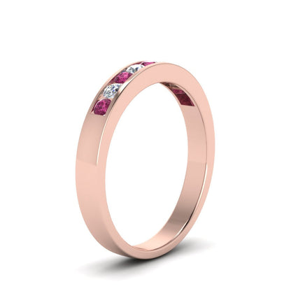 Channel 9 Stone Mens Wedding Ring