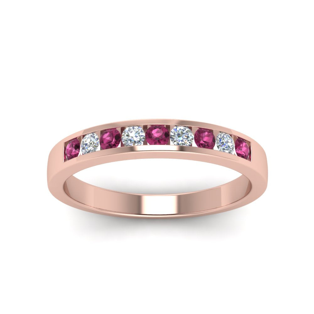 Channel 9 Stone Mens Wedding Ring