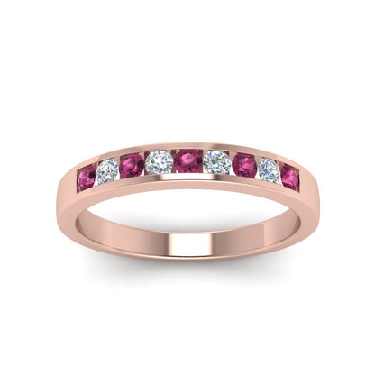 Channel 9 Stone Mens Wedding Ring