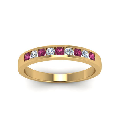 Channel 9 Stone Mens Wedding Ring