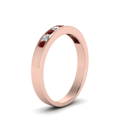Channel 9 Stone Mens Wedding Ring