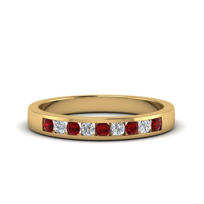 Channel 9 Stone Mens Wedding Ring