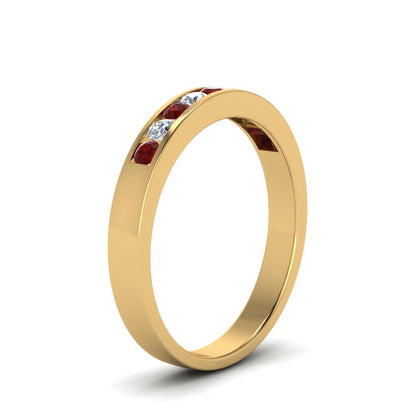 Channel 9 Stone Mens Wedding Ring