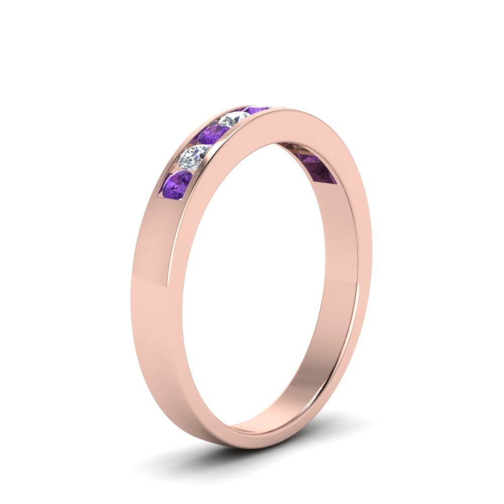 Channel 9 Stone Mens Wedding Ring