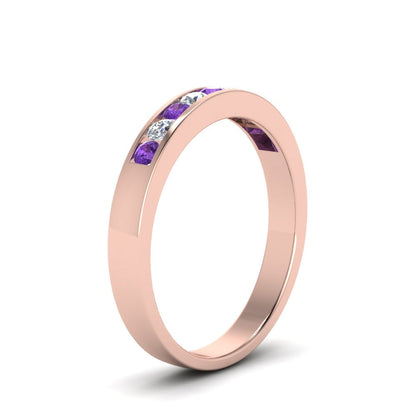Channel 9 Stone Mens Wedding Ring