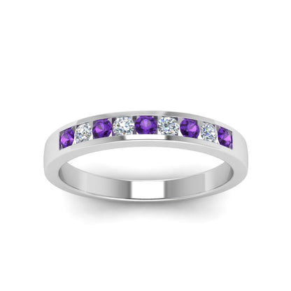 Channel 9 Stone Mens Wedding Ring